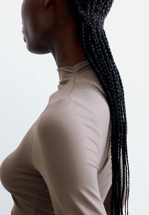H&M - Turtleneck microfibre top - greige