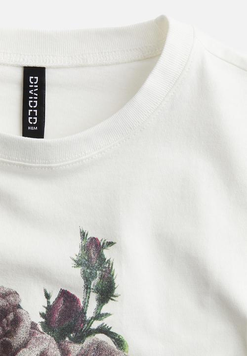 H&M - Oversized t-shirt - white bouquet