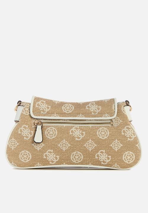 GUESS - Beyza flap shoulder bag - white logo