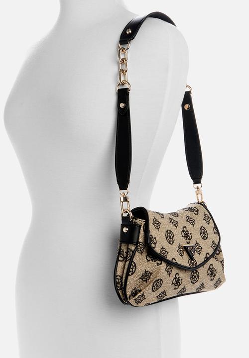 GUESS - Beyza flap  shoulder bag - black logo