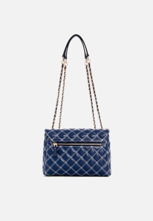 GUESS - Cruise vibe cnvrtble flap cross-body bag - navy/white