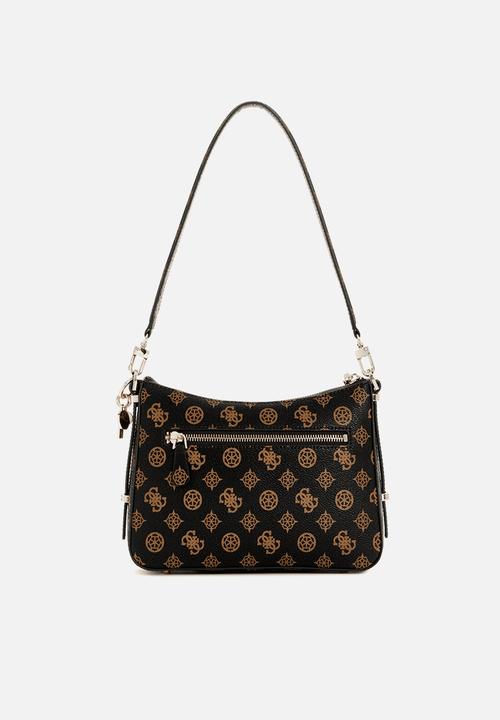 GUESS - Daryna top zip shoulder bag - mocha logo