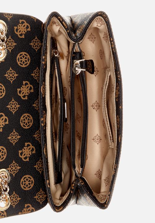 GUESS - Daryna convertible flap cross-body bag - mocha logo