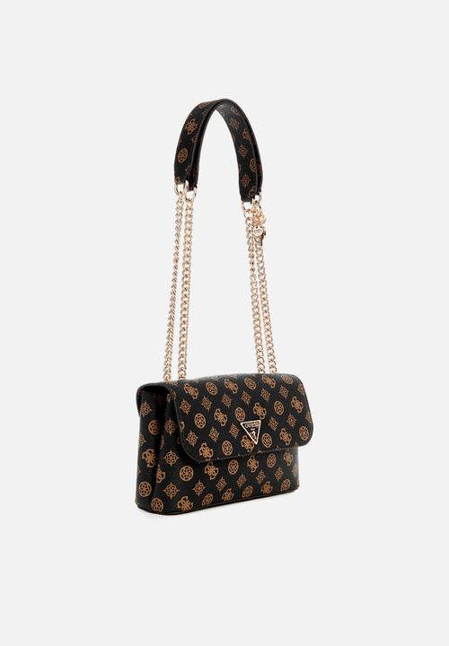 GUESS - Daryna convertible flap cross-body bag - mocha logo