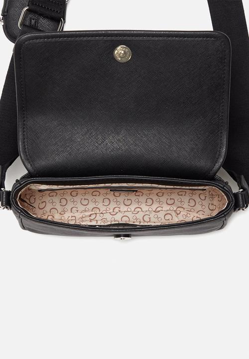 GUESS - Haddington mini flap crossbody bag - black