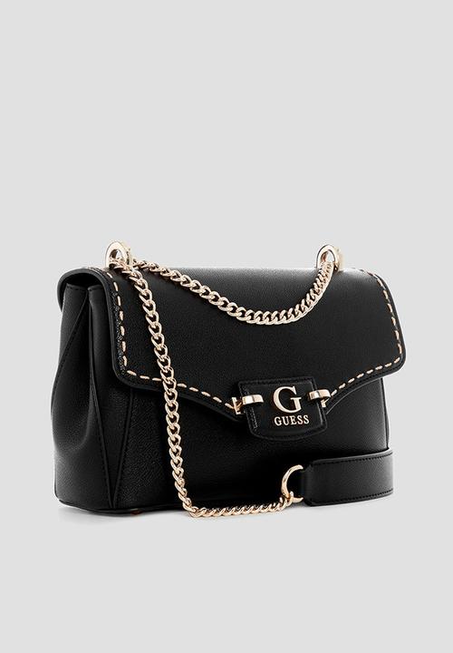 GUESS - Nastra convertible flap cross-body bag - black