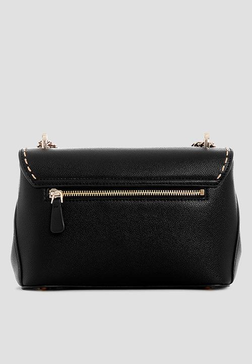 GUESS - Nastra convertible flap cross-body bag - black