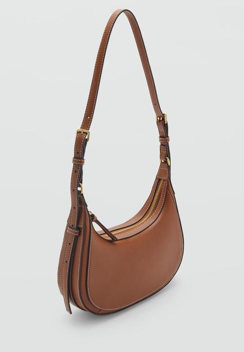 MANGO - Crossbody bag lake - leather-brown