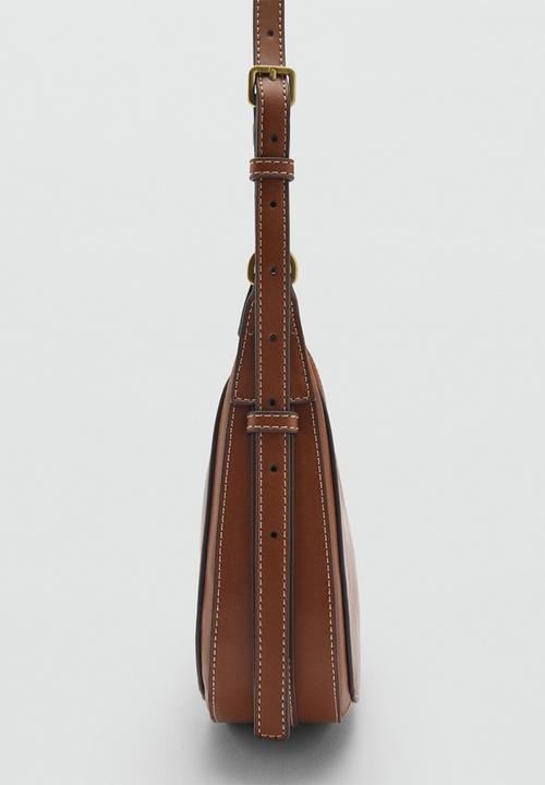 MANGO - Crossbody bag lake - leather-brown