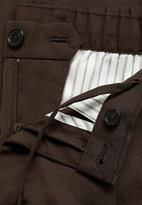 MANGO - Trousers tropical - dark brown