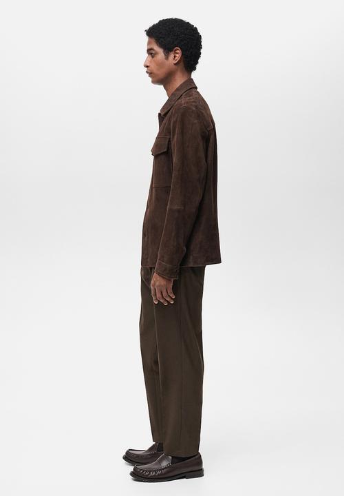 MANGO - Trousers tropical - dark brown
