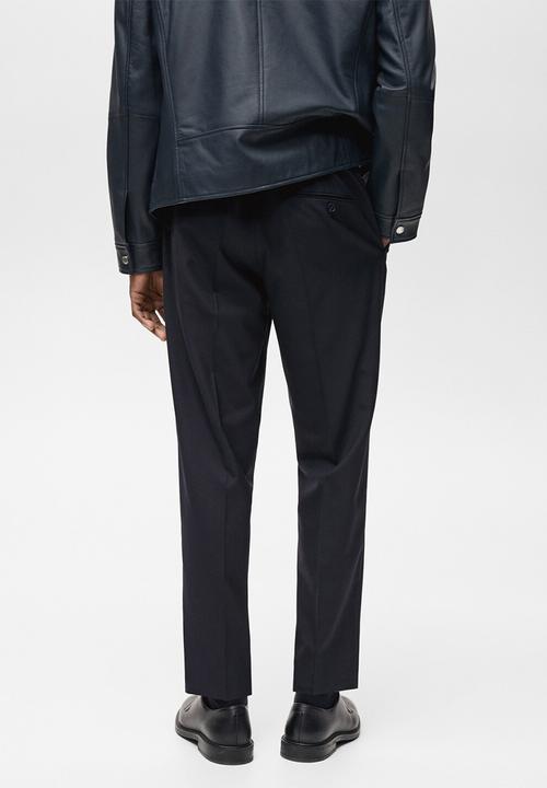 MANGO - Trousers tropical - navy blue