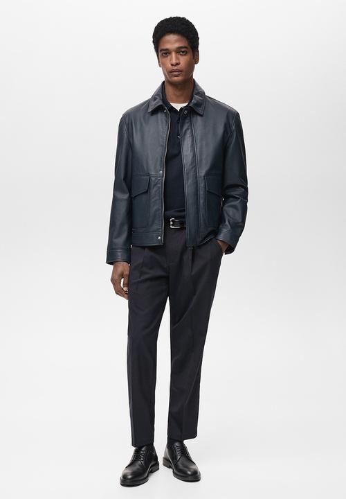MANGO - Trousers tropical - navy blue
