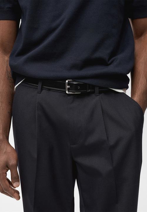 MANGO - Trousers tropical - navy blue