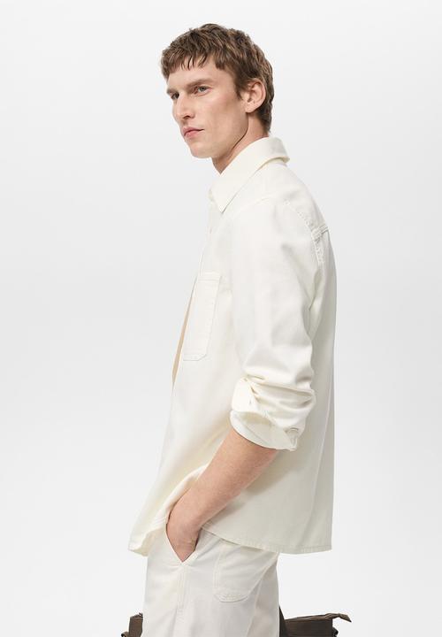 MANGO - Overshirt jay - offwhite 