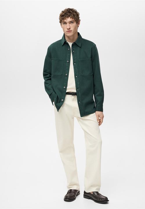 MANGO - Overshirt jay - dark green