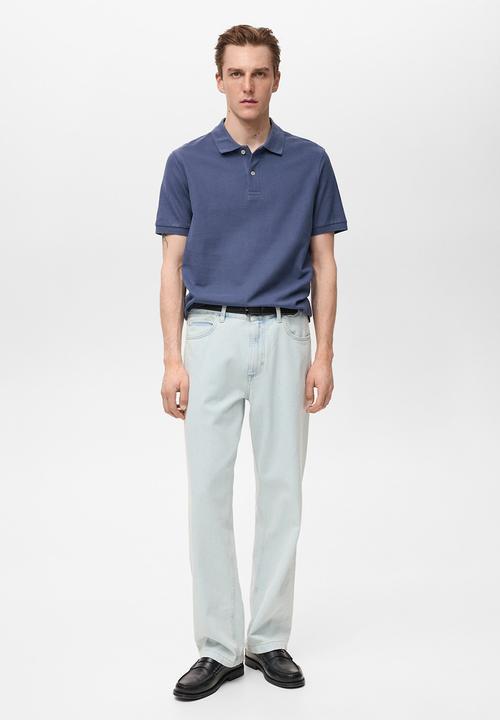 MANGO - Poloshirt rea - whitish-blue
