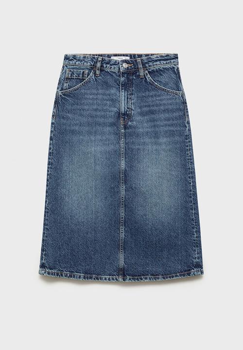 MANGO - Skirt Longo - Denim Blue