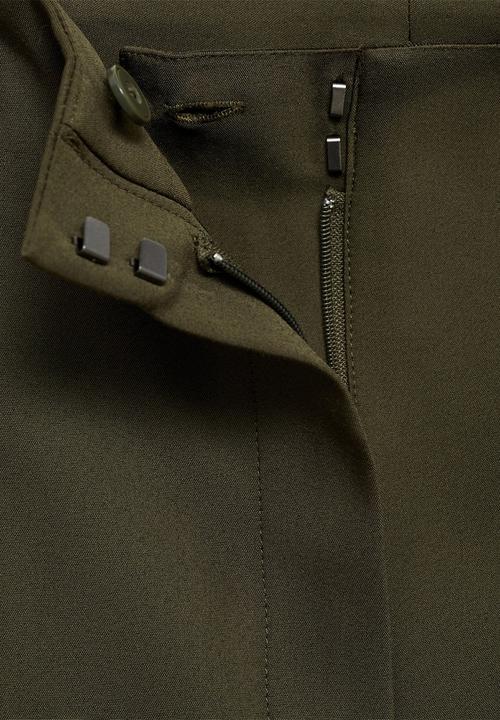 MANGO - Trousers Botones - Beige/Khaki