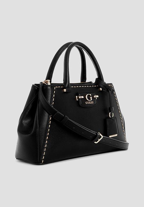 GUESS - Nastra society satchel tote bag -black