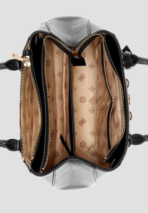 GUESS - Nastra society satchel tote bag -black