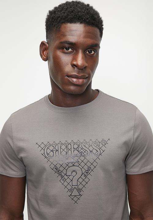 GUESS - Short sleeve guess tri grid tee - steel ball