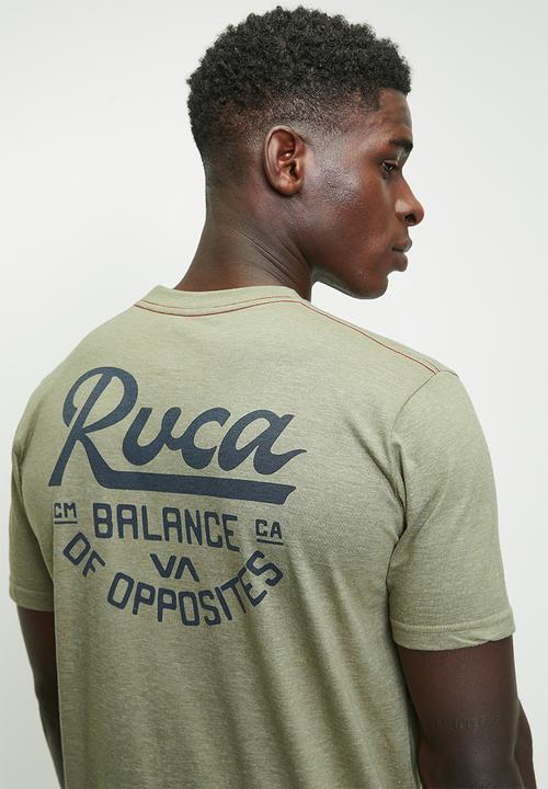 RVCA - Script sealed short sleeve red stitch - ranger green	