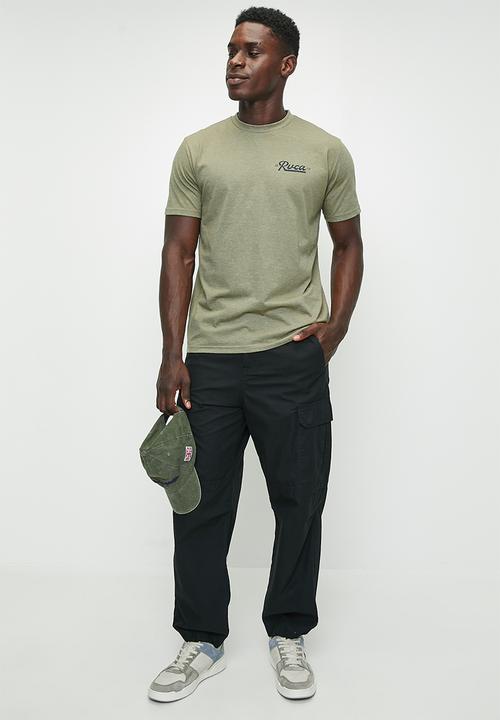 RVCA - Script sealed short sleeve red stitch - ranger green	