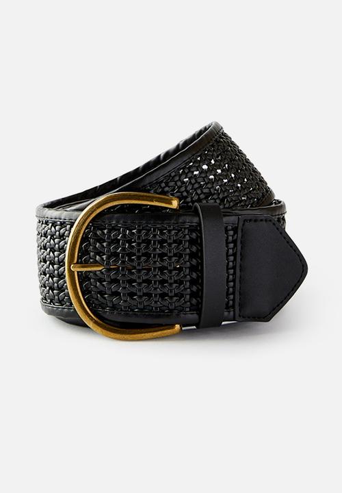 Rubi - Sienna oversized boho belt - black/gold