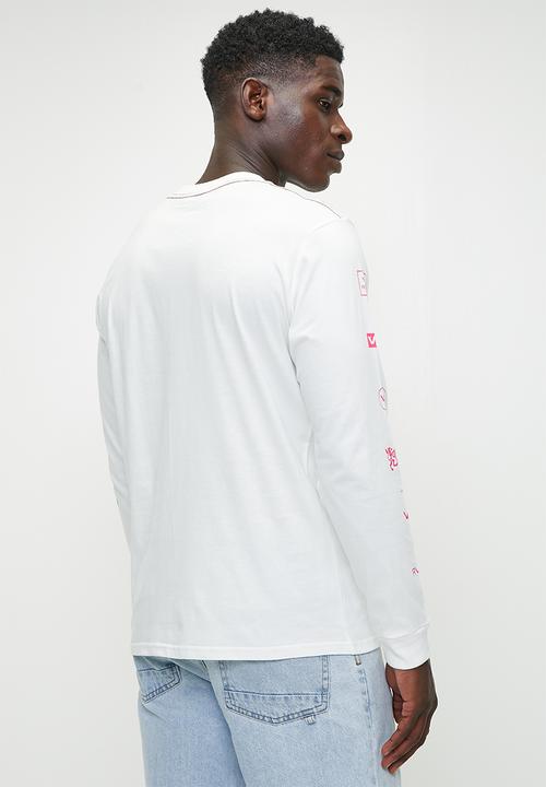 RVCA - All spray long sleeve red stitch - antique white	