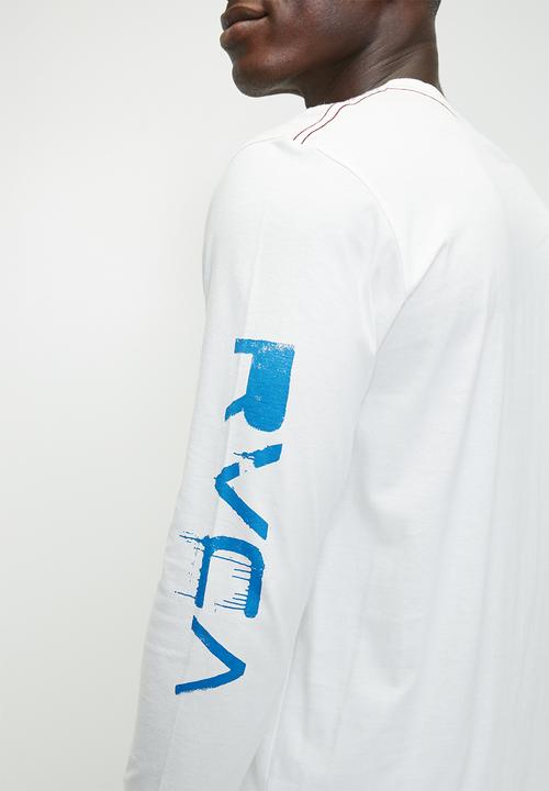 RVCA - All spray long sleeve red stitch - antique white	