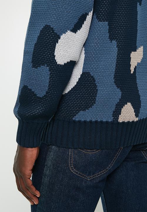 POLO - Mens Pjc Ls Crew Neck Knitwear - Blue