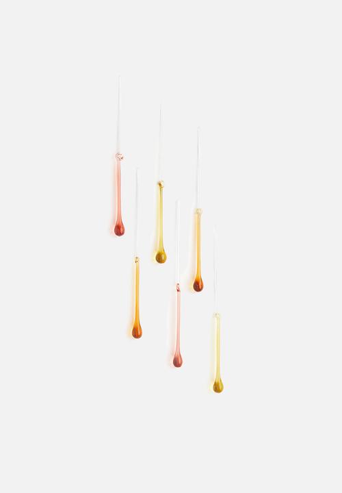 H&M - 6 pack glass easter decorations - multi
