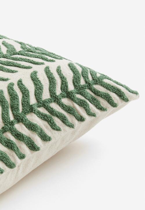 H&M - Embroidered cushion cover - white vines