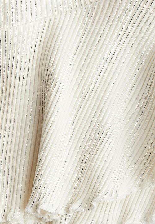 H&M - Shimmering jersey skirt - white & silver-coloured 