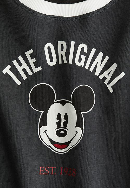 H&M - Print-motif sweatshirt - dark grey mickey mouse 