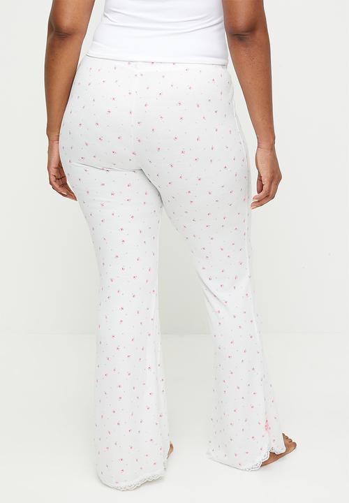 Cotton On - Plus Waffle Lace Flare - White Maise Daisy