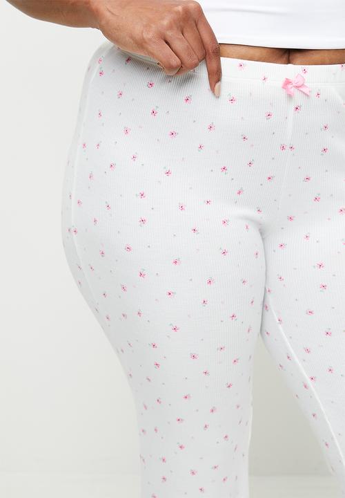 Cotton On - Plus Waffle Lace Flare - White Maise Daisy