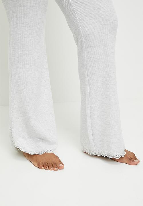 Cotton On - Plus Waffle Lace Flare - Light Grey Marle