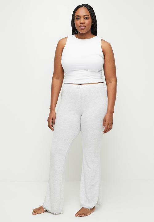 Cotton On - Plus Waffle Lace Flare - Light Grey Marle