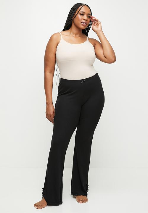 Cotton On - Plus Waffle Lace Flare - Black
