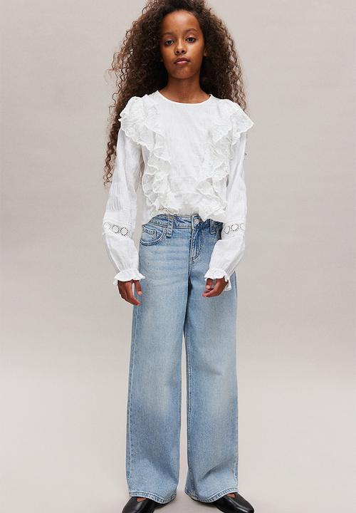 H&M - Lace-flounced blouse - white