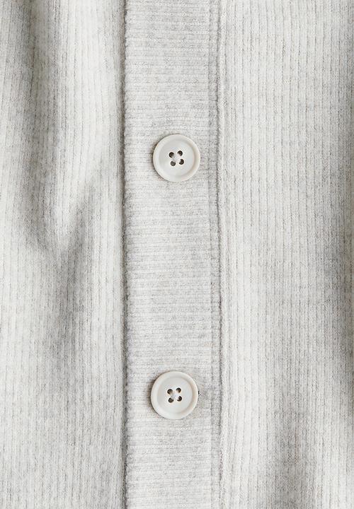 H&M - Rib-knit cardigan - light grey marl