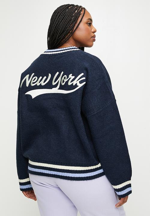 Cotton On - Plus luxe zip through knit bomber - ink navy new york