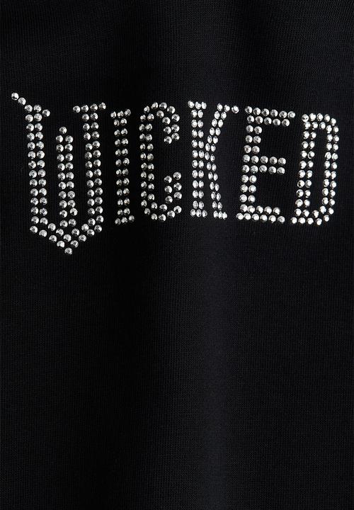 H&M - Oversized printed hoodie - black wicked