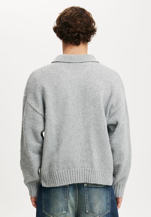 Cotton On - Boxy Rugby Polo - Grey Marle