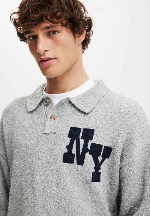 Cotton On - Boxy Rugby Polo - Grey Marle