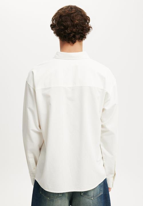 Cotton On - Bedford Long Sleeve Shirt - White Emb