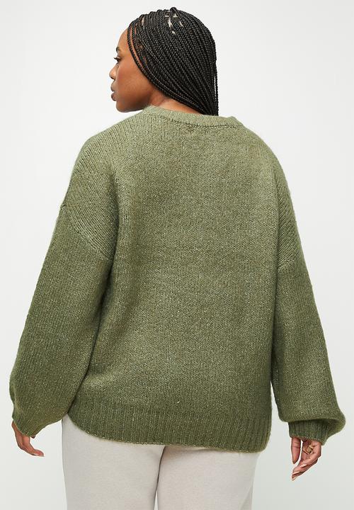 Cotton On - Plus  luxe crew pullover - burnt olive