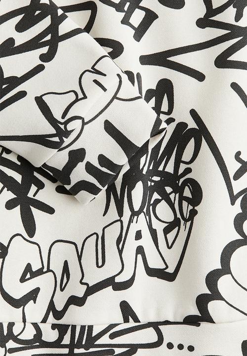 H&M - Printed hoodie - white patterned